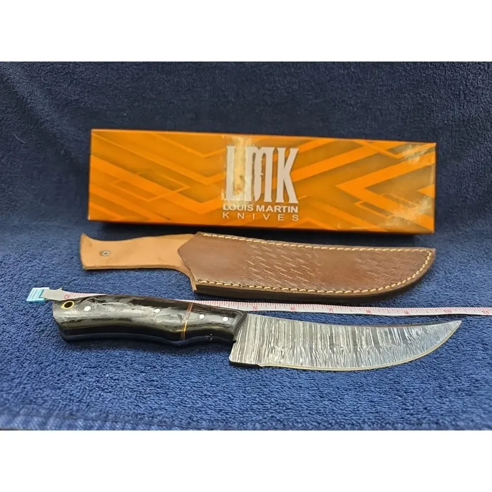 Hunting Bowie Knife 10.25 Inch Custom Forged Damascus Blade LMK Knives #7418